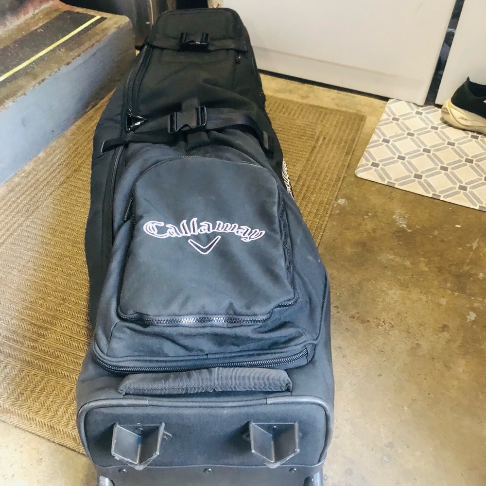Callaway Black Wheeled Golf Travel Bag with Front Pocket